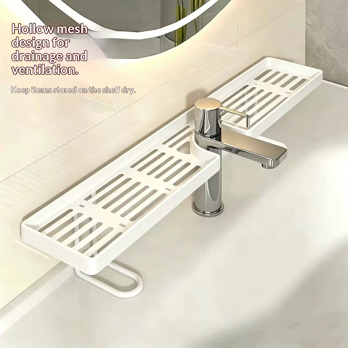 Robinet de toilette Rack Salle de bain Sink Rack Laver les mains Piscine Pas de perforation Asphalt Rack Salle de bain