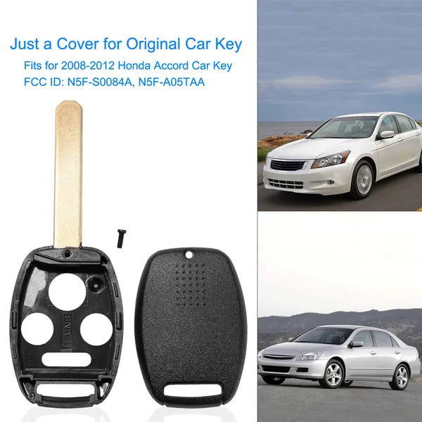 Coque à distance sans clé 2Pcs pour Honda Accord 2008-2012 Car Key Fob Pad Replac