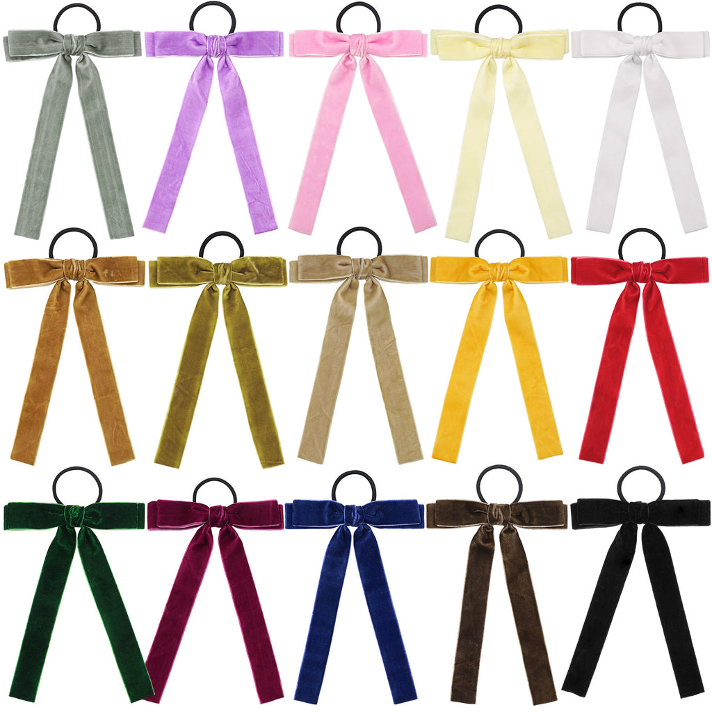 Velvet Bandeau Rubber Band Girl Bow Ribbon Cheval