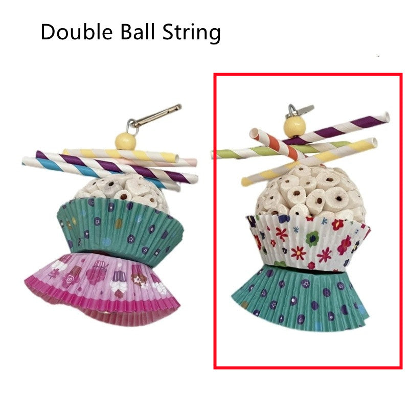 Jouet de perroquet Oiseau comestible Soft Ball Shredding Jouet de soulagement de l'ennui Chewing Bite Toy