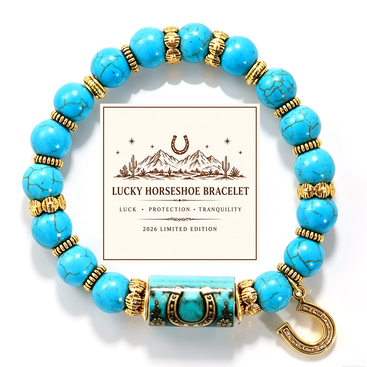 Western Cowboy Horse Crystal Perle Bracelet