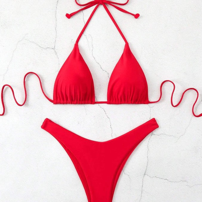 Bikini de plage de couleur solide