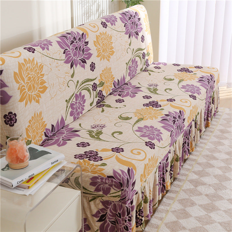 Slipcover stretch pour un lit sans bras encaissant simple simple housse de canapé pliable avec jupe