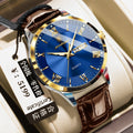 Homme occasionnel lumineux double calendrier montre étanche