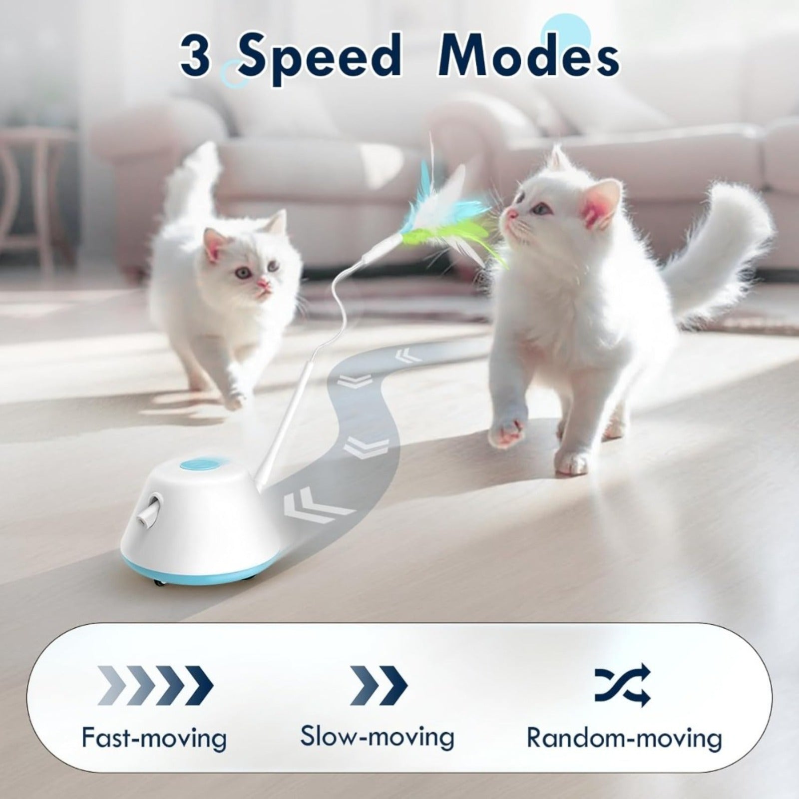 Jouet de chat avec 3 tufts de remplacement de plumes