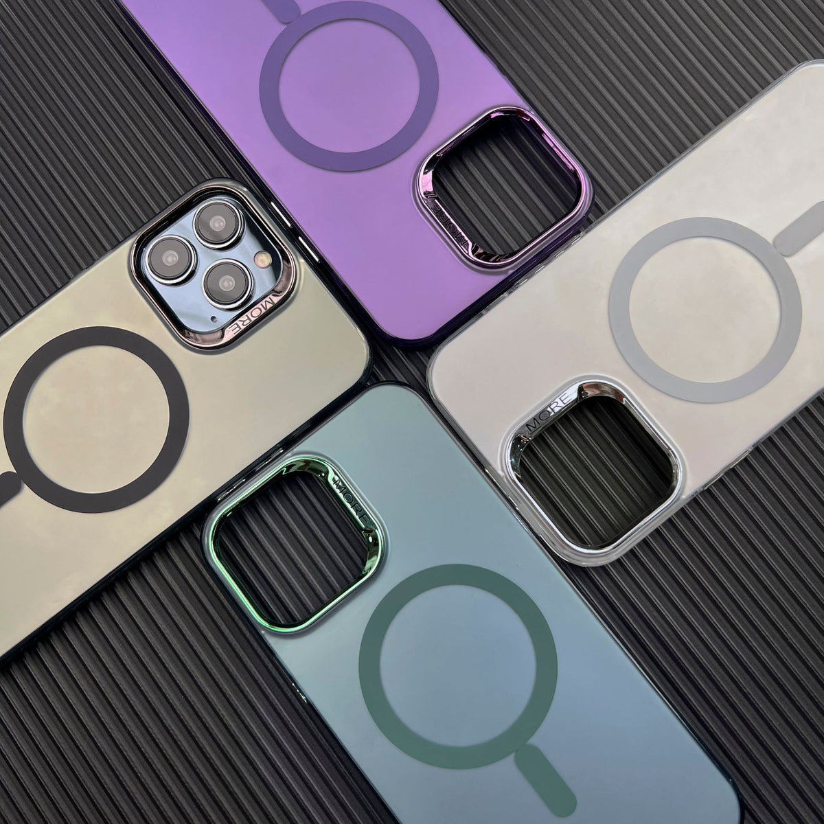 Matte couleur de placage argent magnétique aspiration téléphone Case