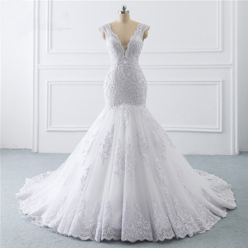 Sirène robe de mariée légère Sexy Trailing luxe Sen est mince mariée française Retro
