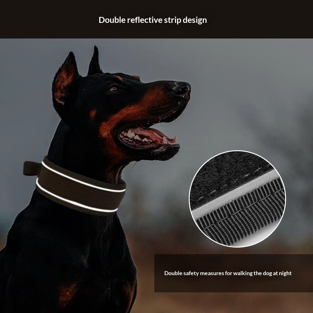 C4 Collier de chien réfléchissant Collier de chien en métal tactique