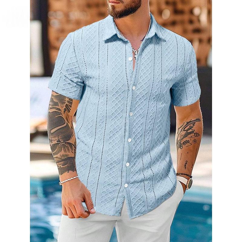 Chemise à manches à bouton occasionnel