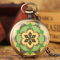 Green Epoxy Fleur manuel montre de poche mécanique