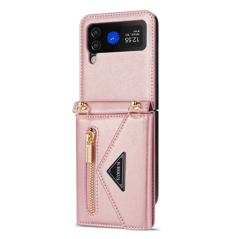 Porte carte zippée latérale Flip5 Étui de téléphone écran pliable Z Flip4 Étui de téléphone Flip4