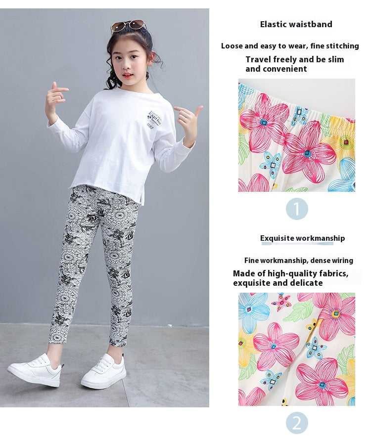 Leggings Modal Cropped Pantalons Outer Wear Girls' Stretch Tights Classique