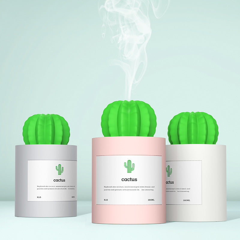 Air Humidificateur Soft LED lumière Cactus Ultrasonic Aroma Essential Oil Diffuseur pour la voiture de maison