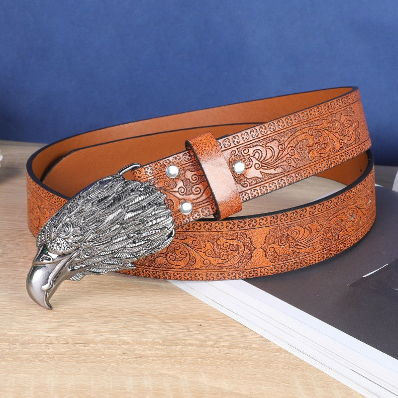 Ceinture de vache boucle tête hommes
