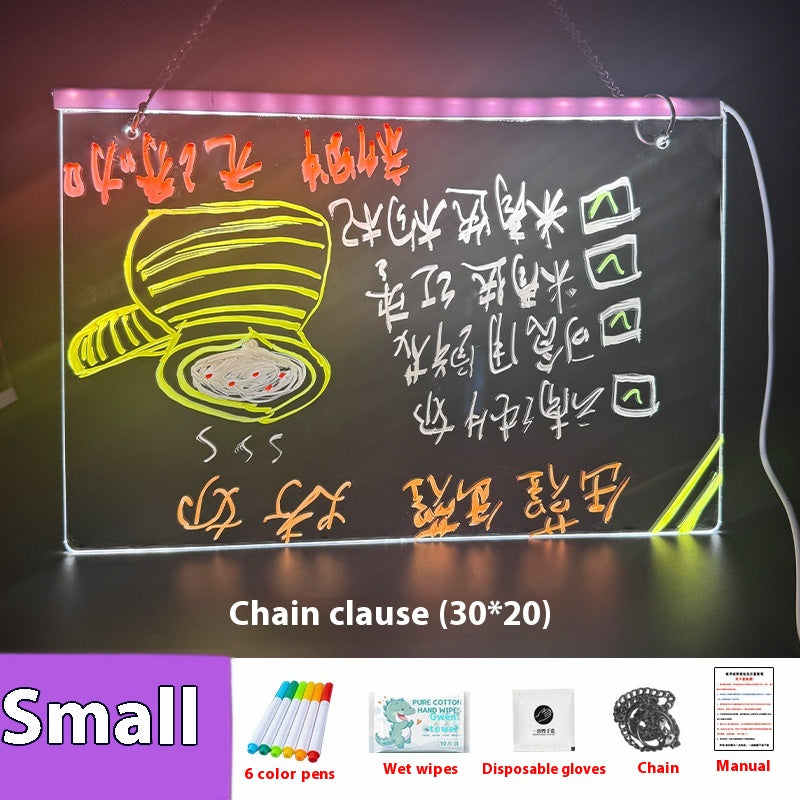 Erasable Petit Blackboard Publicité Lumineux Led