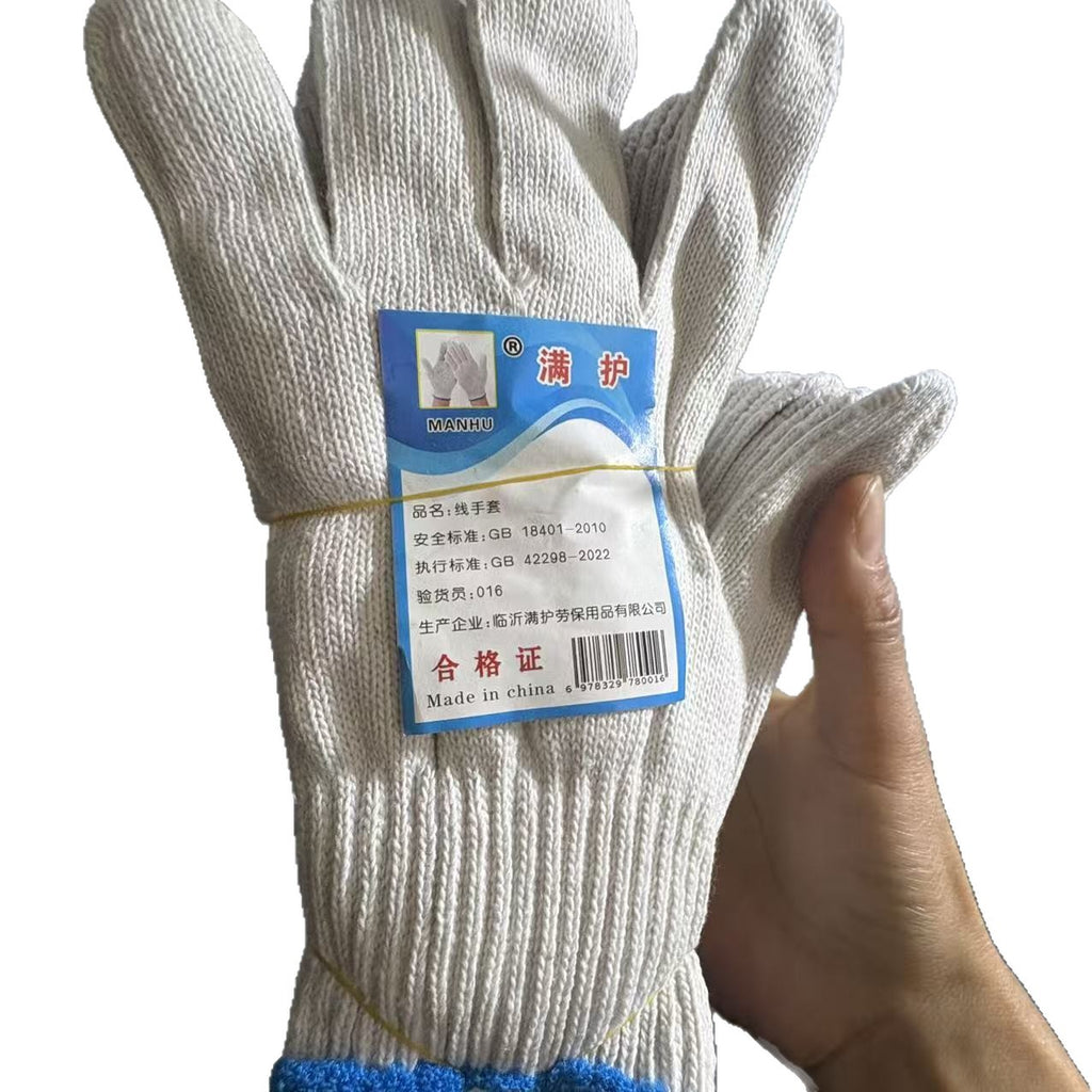450g Gants de protection du travail fil blanc de coton