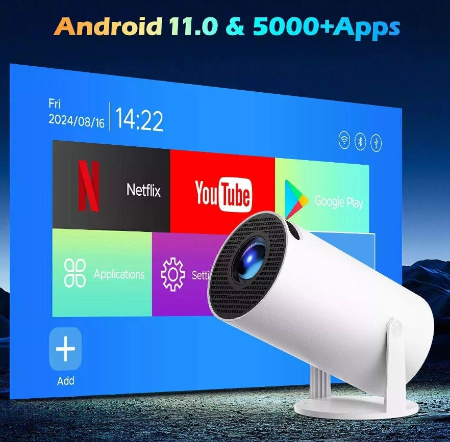 Projecteur 5G 4K Smart HD LED WiFi Bluetooth Android Office