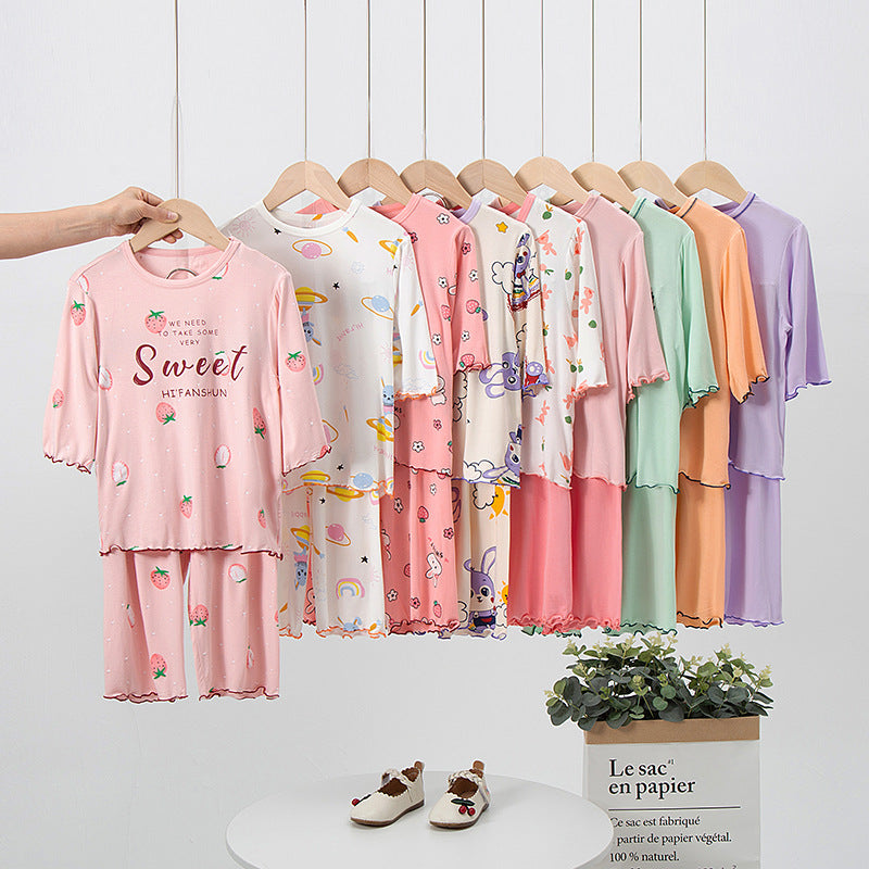 Vêtements de maison à manches courtes pour les filles