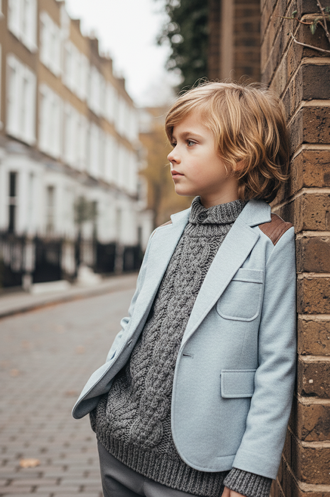 Garçons Vintage Casual Smart Jacket bleu clair coton Blazer tous les jours porter 3-7Y
