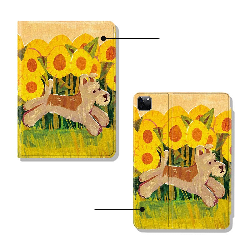 Sunflower Schnauzer chien mignon Pad Protecteur
