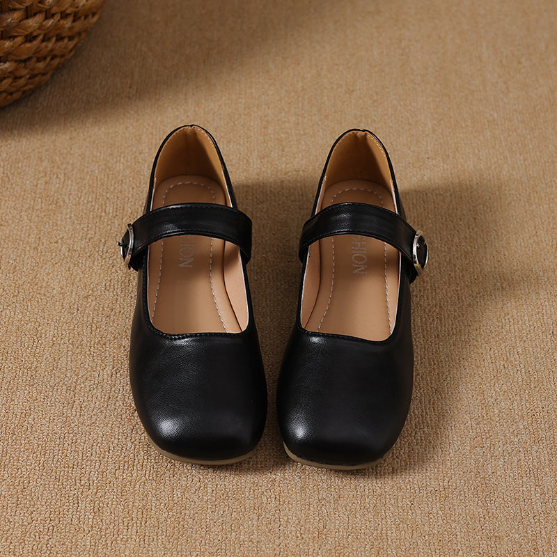 Oeil carré des femmes Vintage Low Cut Mary Jane Appartements