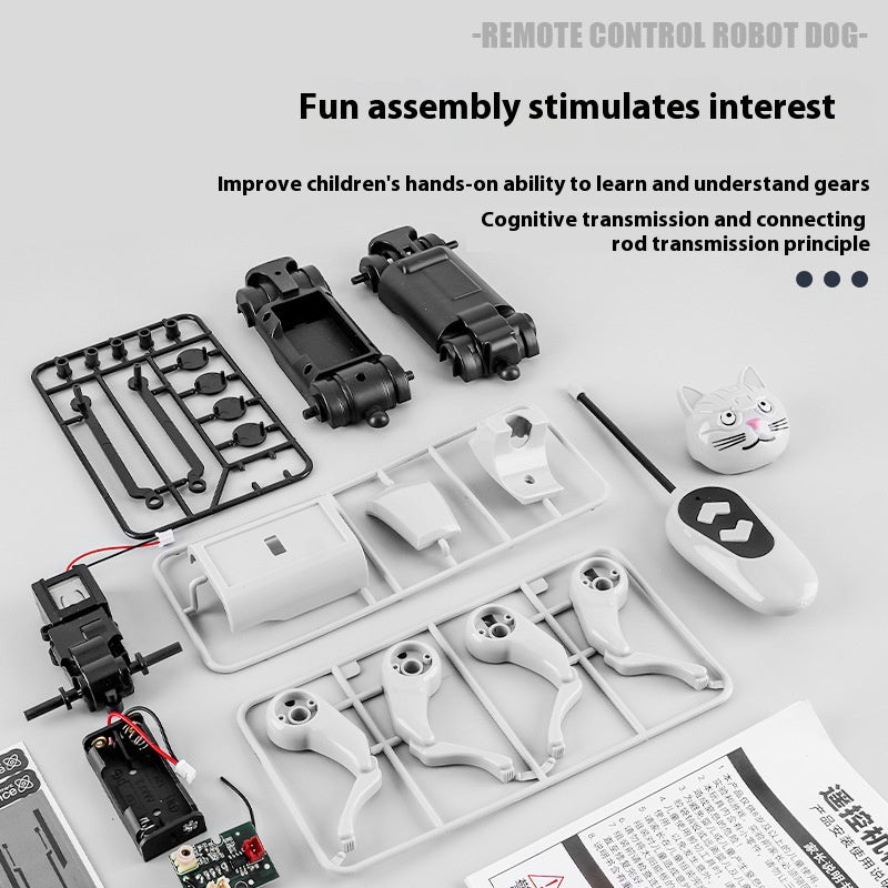 Chien mécanique à télécommande et jouet assemblé Cat 2 In1
