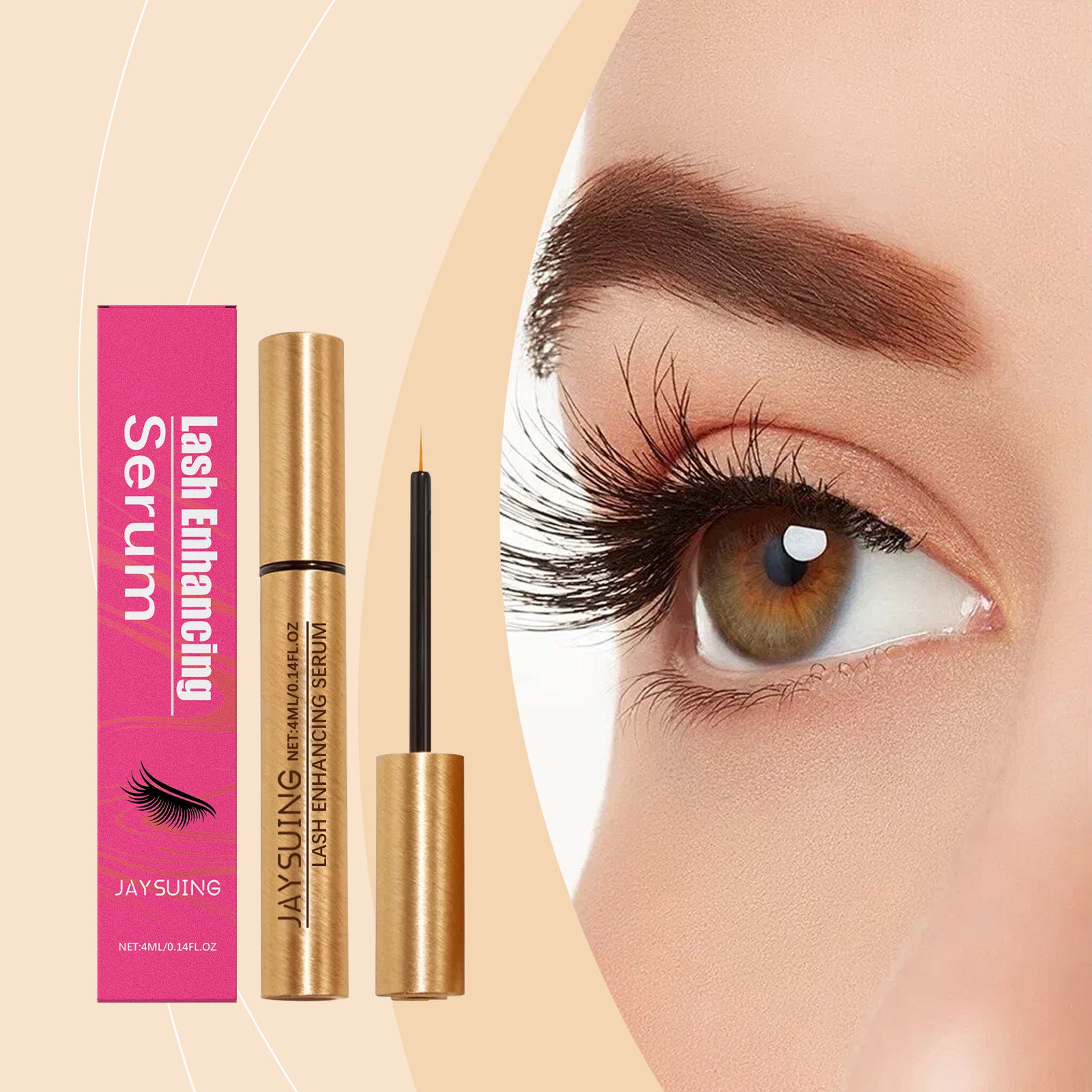 JAYSUING Sérum de cils s'allonge doucement et volumise pour chaque jour naturellement belle Las