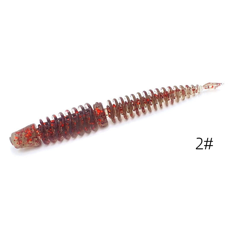 L'eau flottante statique Inverser l'aiguille filetée Tail Soft Bait Full Body Spoiler Soft Worm Bai