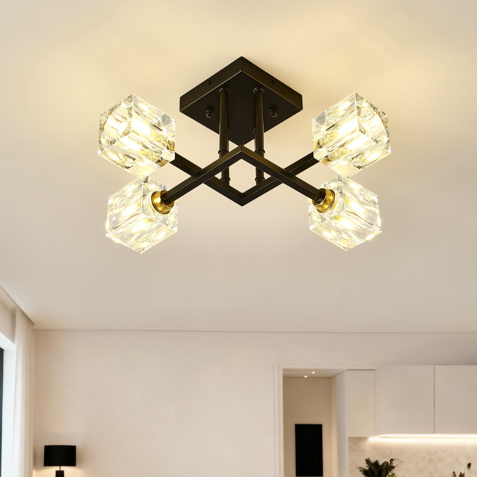 Lumière de plafond moderne en cristal luxueux