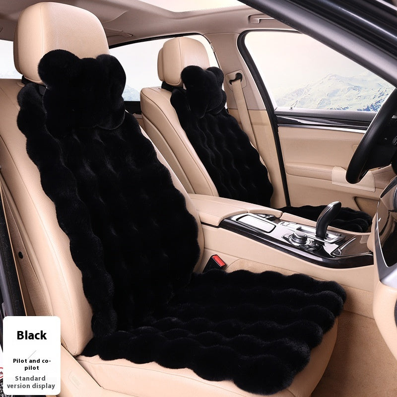 Coussin de voiture d'hiver en velours bulle Épaisseur chaud en peluche chaud Coussins de siège universel chaud Co