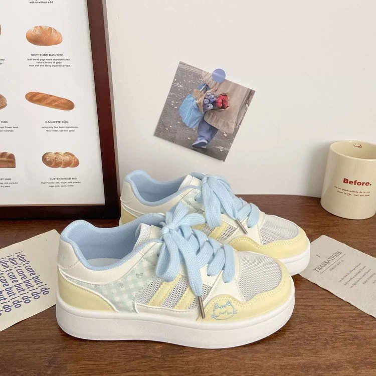 Mignon Cat Design Bas-Top Blanc Chaussures pour femmes