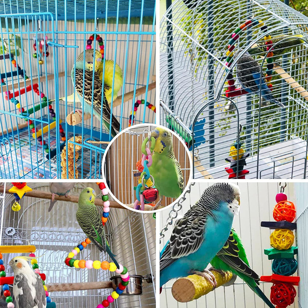 7PC Jouets pour perroquet Accessoires de cage d'oiseau