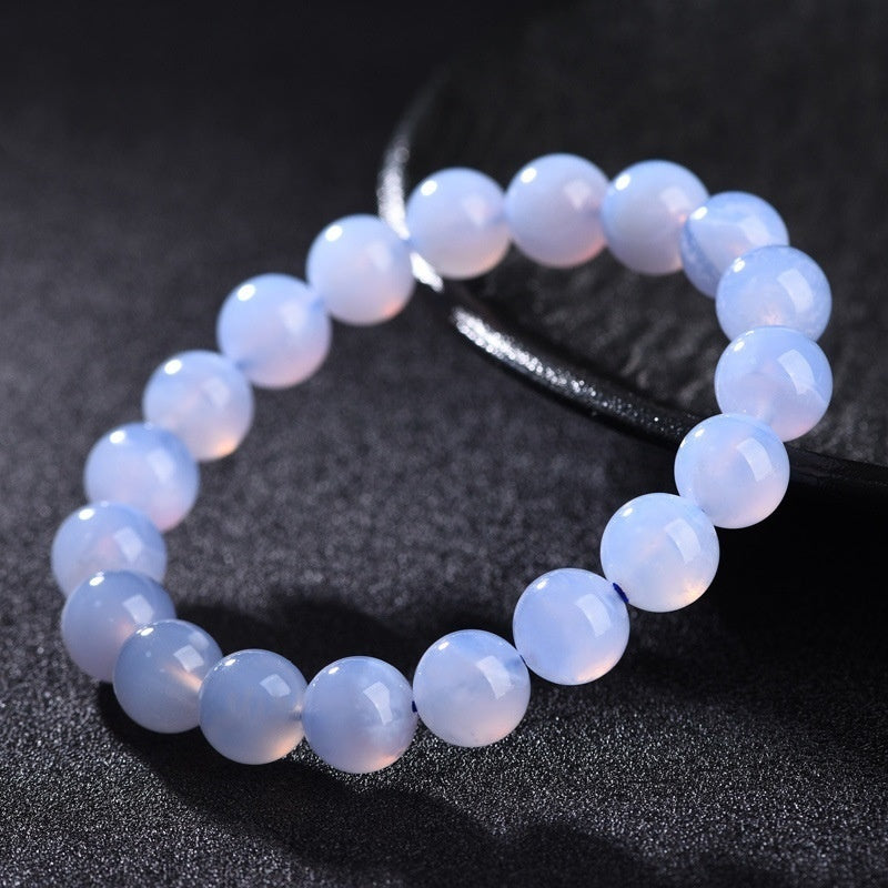 Bracelet d'agate 7A-grade naturel bleu-veiné