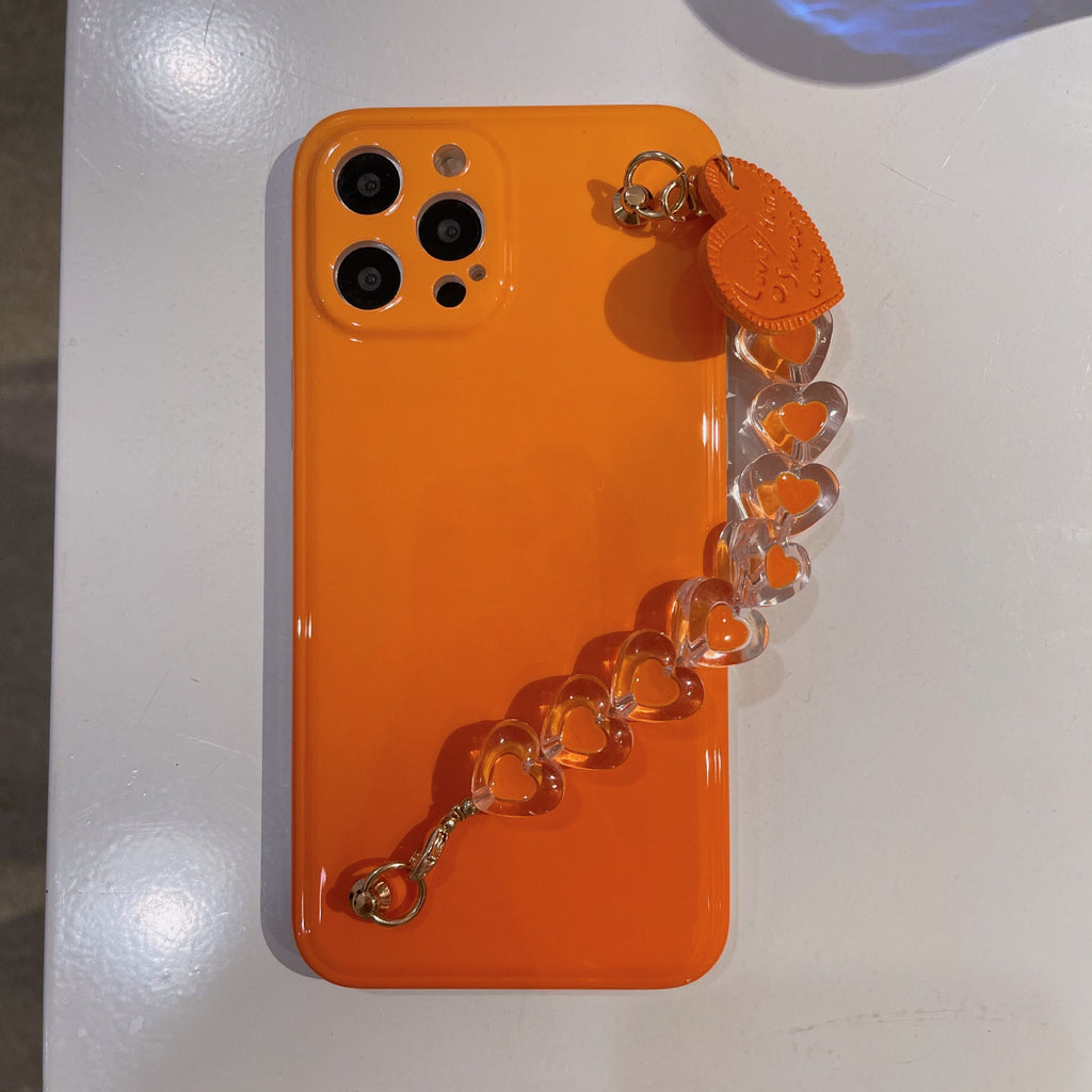 Fille Love Wrist chaîne de téléphone Case