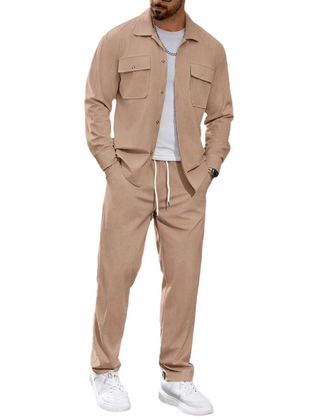 Veste de sport casual pour hommes et pantalons à jambe droite