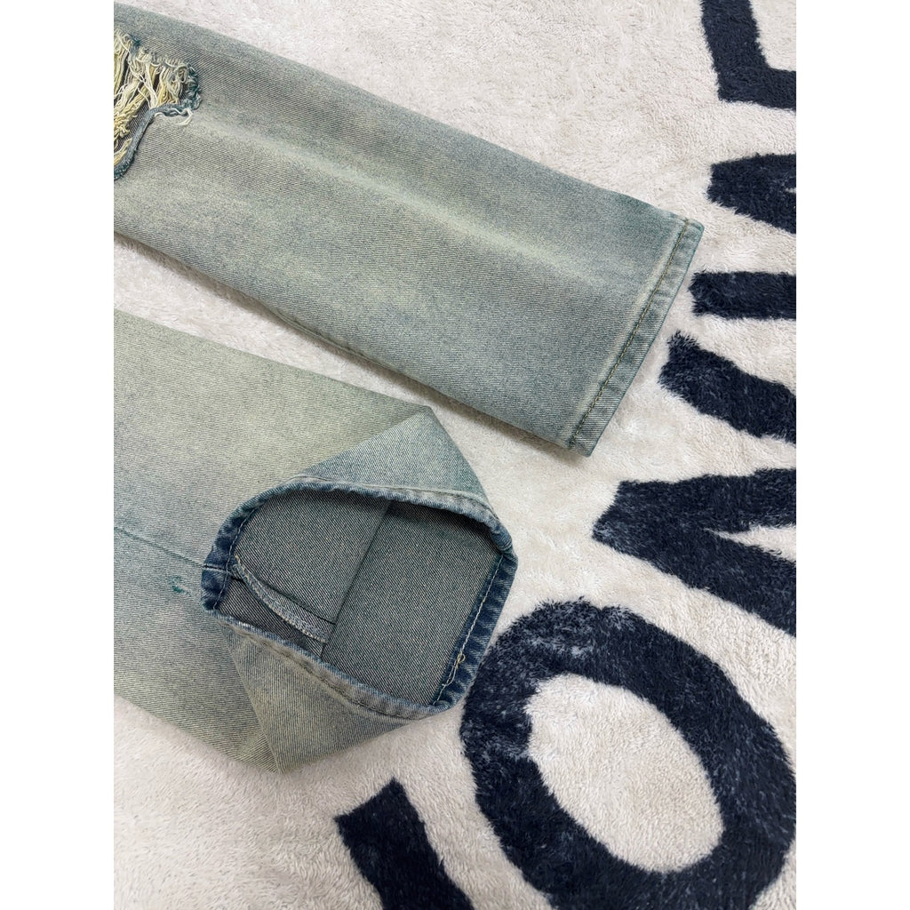 Jeans escamotés à large jambe pour hommes