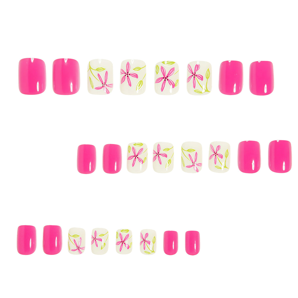 Short Shiny Minimalist Square faux ongles pour l'été