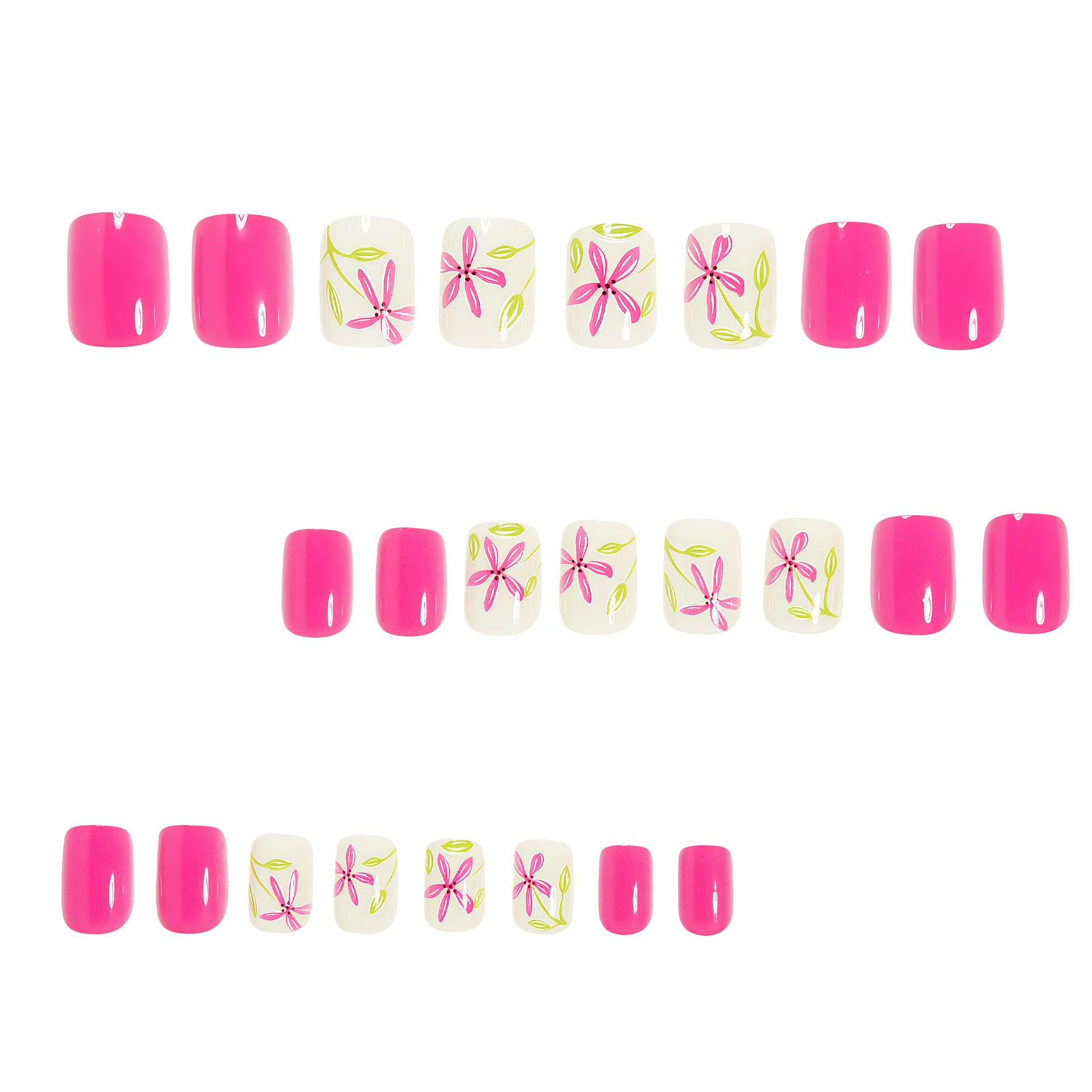 Short Shiny Minimalist Square faux ongles pour l'été