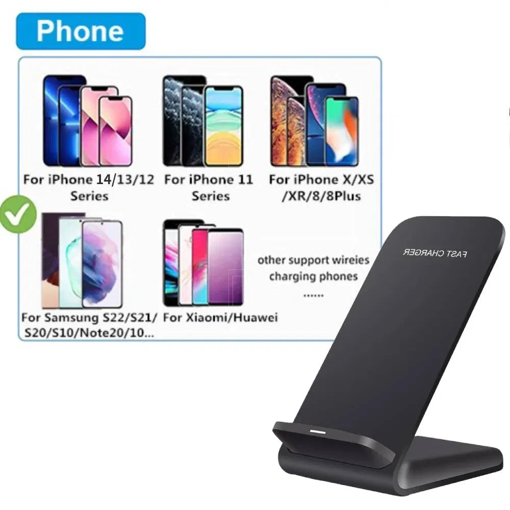 Qi Wireless Fast Charger Charging Pad Stand Dock for Galaxy Phone