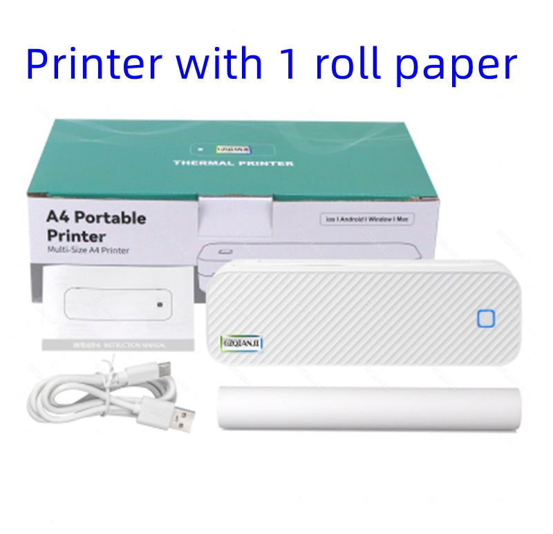 A4 Thermique Mini Bureau Portable Imprimante Bluetooth