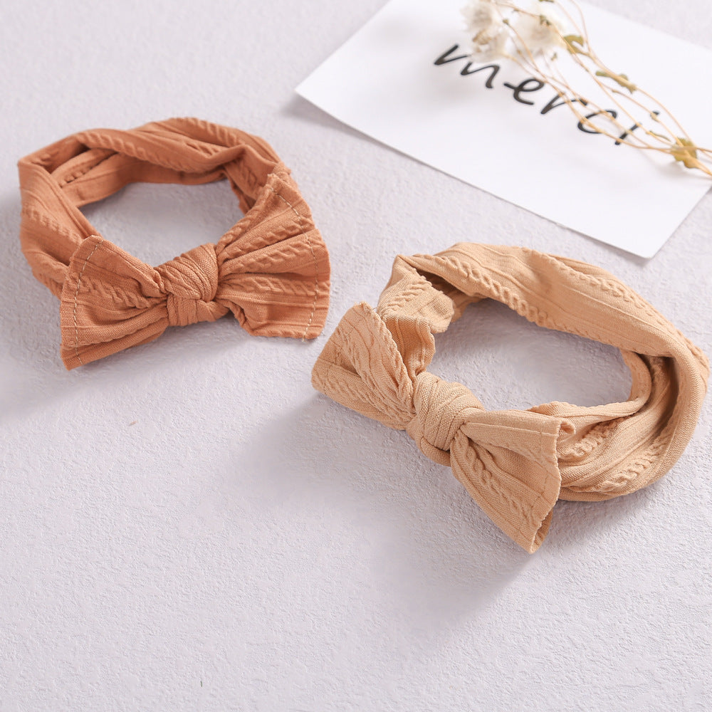 Accessoires pour cheveux bébé Tête élastique Bande passante Edge Nylon Bow Bandeau pour enfants