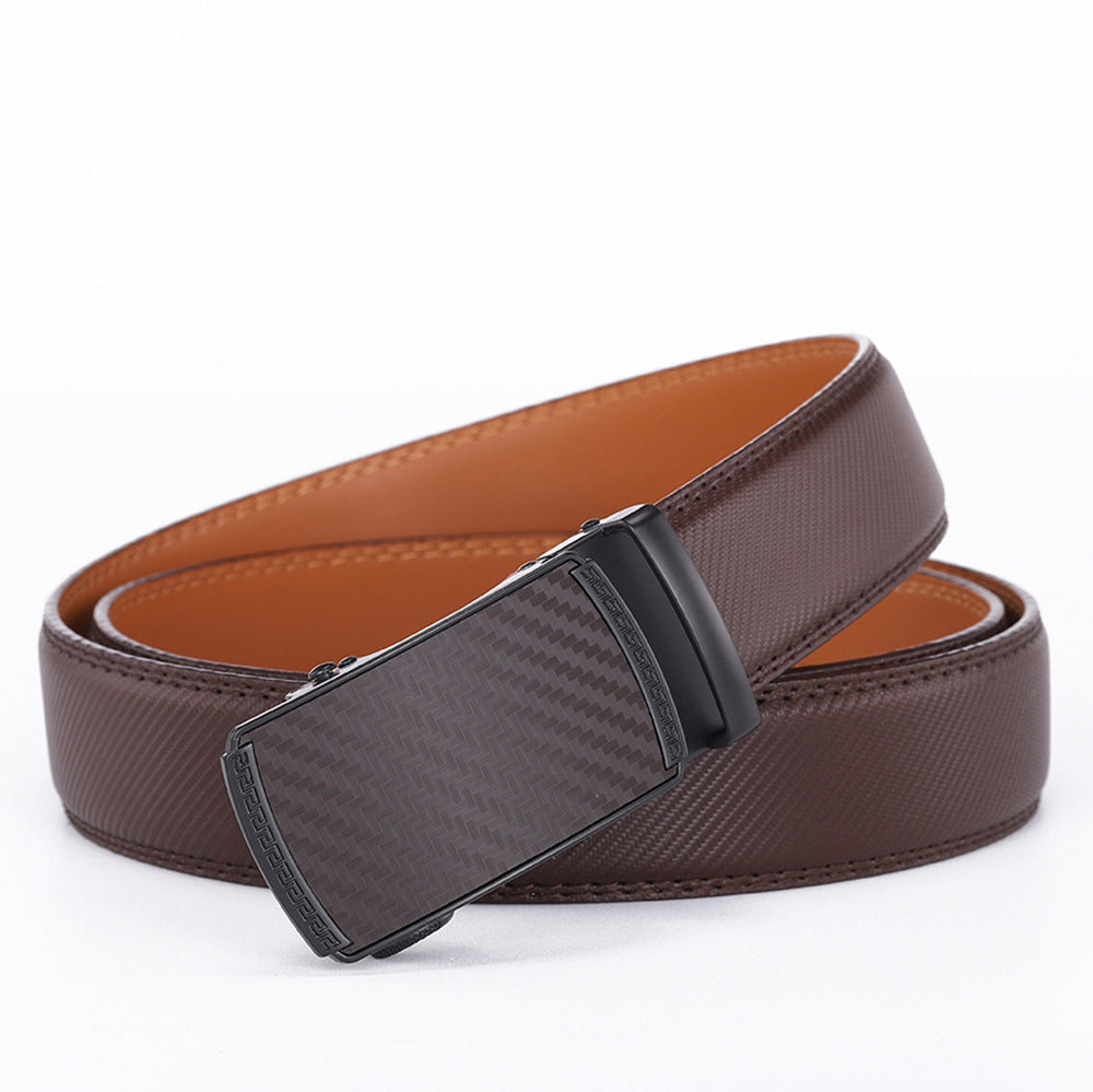 Ceinture en cuir seconde couche pour hommes avec boucle automatique
