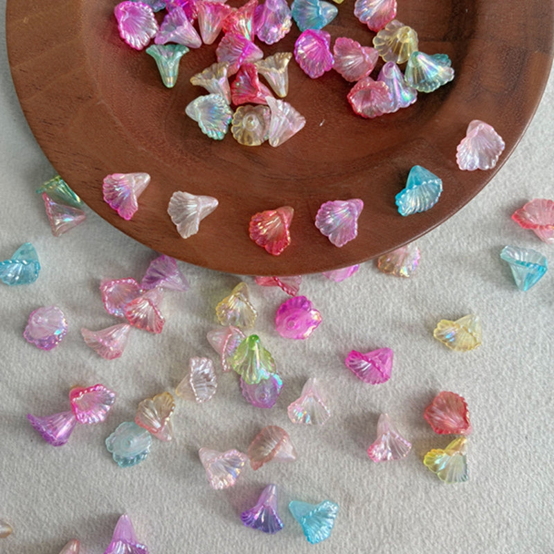 Graduent Iridescent Trumpet Fleurs perles acryliques