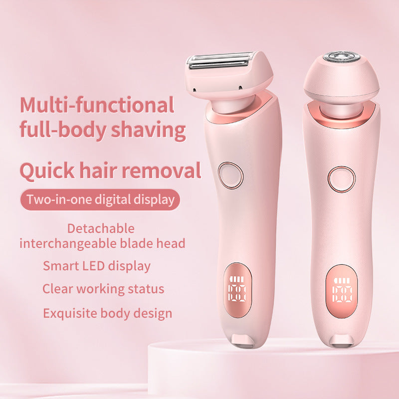 2 En 1 Epilateur Épilatateur USB Comprimeur Rechargeable Femmes Corps Razor Face Jambe Armpit Bik