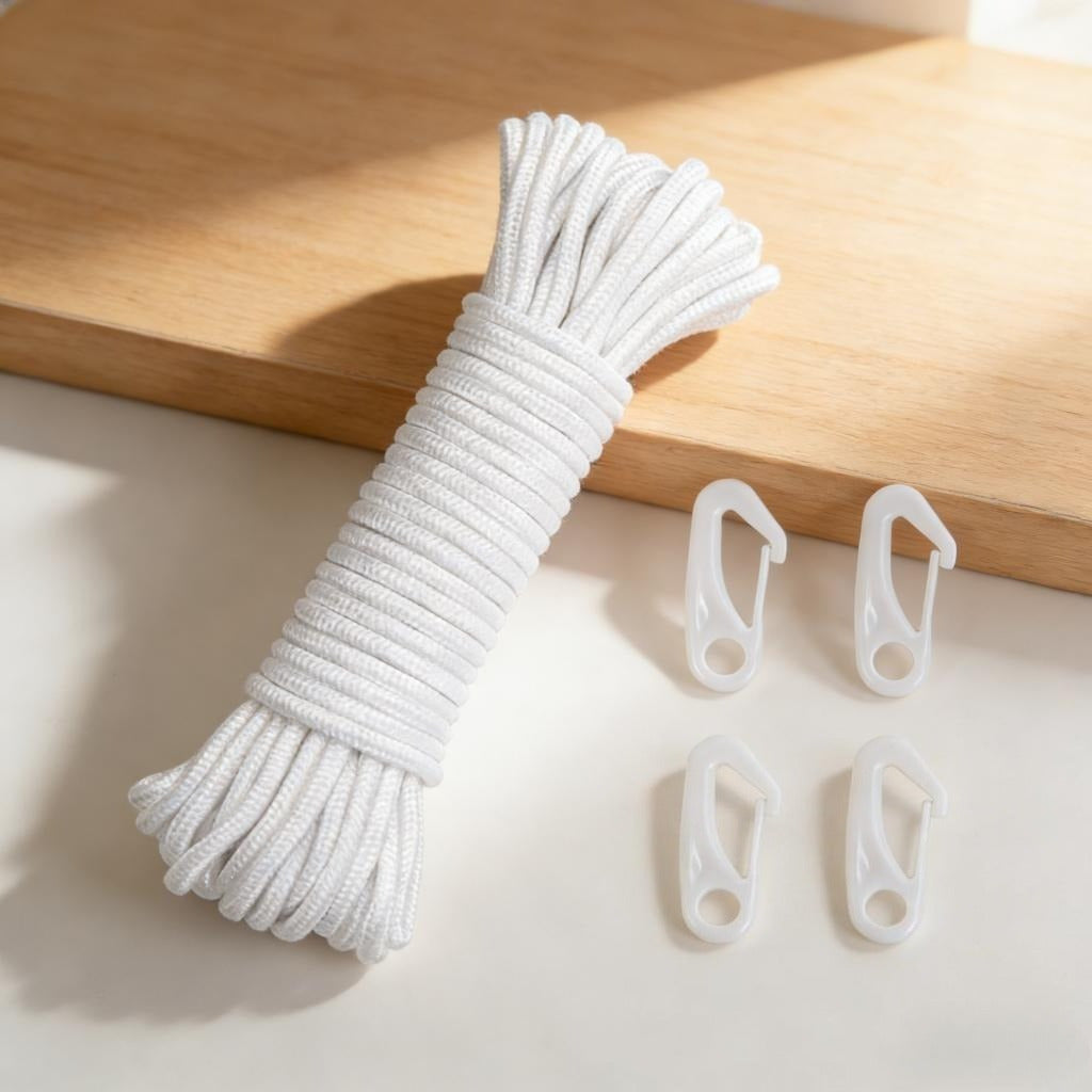 Ensemble de corde drapeau avec corde en nylon de 15m et 4 clips