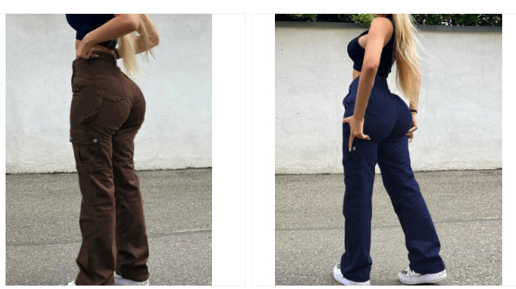 Pantalons hip européens et américains avec haute taille