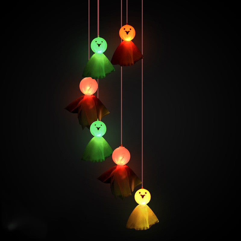 Sun Wind Chimes Halloween Horror Pumpkin Skull Elf Courtyard Atmosphère Lumière décorative