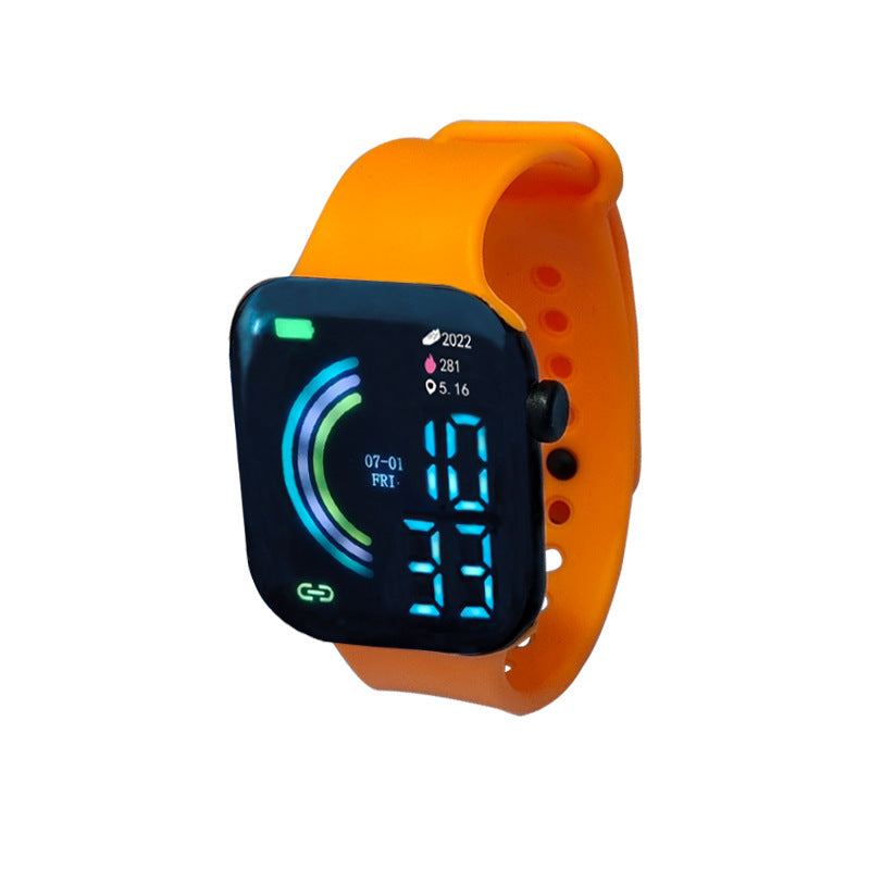 Grande écran carré Étudiant couple Sports Led montre
