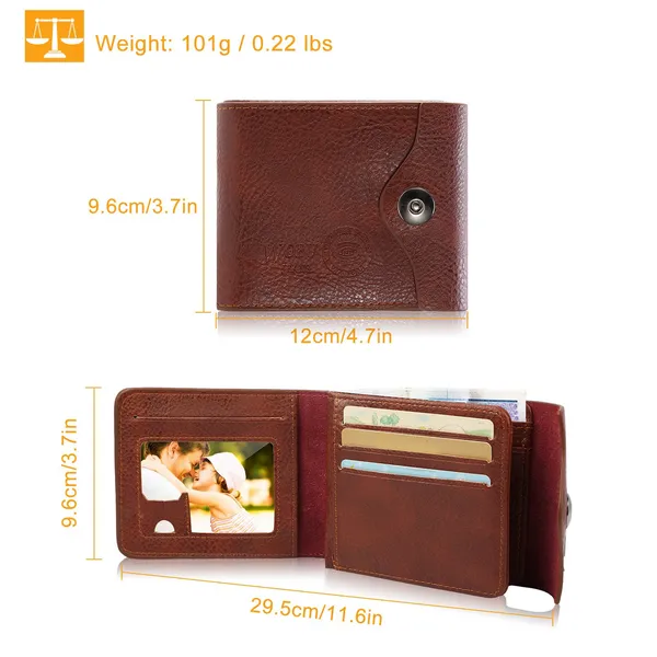 Porte-cartes de blocage RFID Slim Purse bifold en cuir PU pour hommes