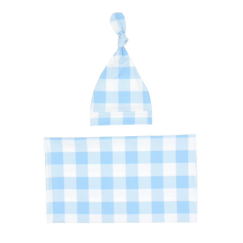 Nouveau-né Swaddle Blanket et Knotted Baby Hat 2-Piece Set